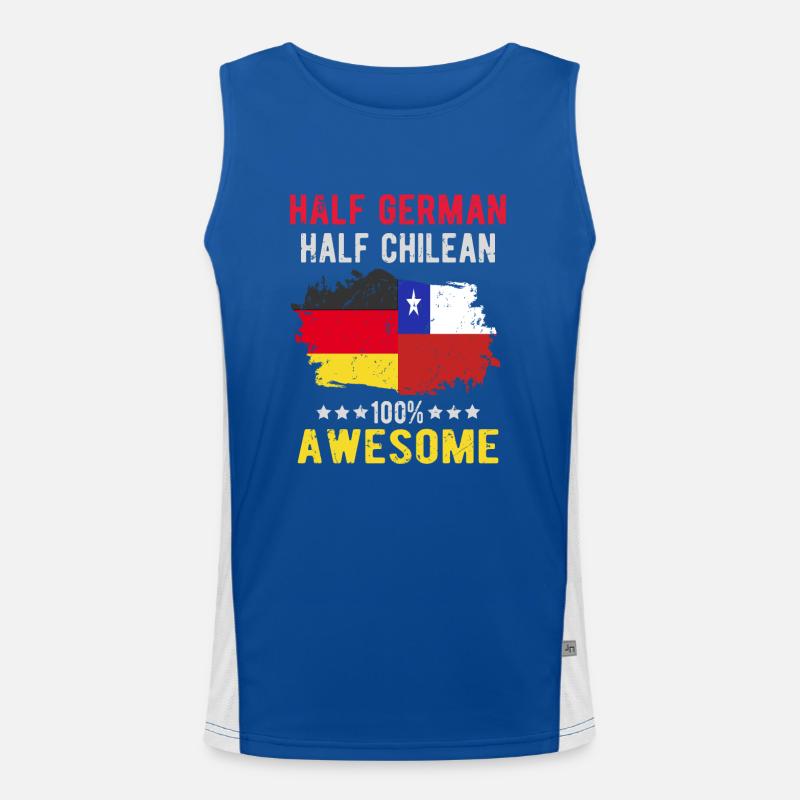 Half German Half Chilean Men's Functional Contrast Tank Top 