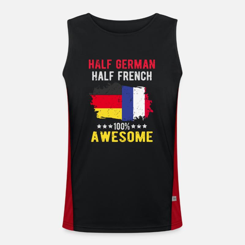 Half German Half German - Men's Functional Contrast Tank Top  - black/red