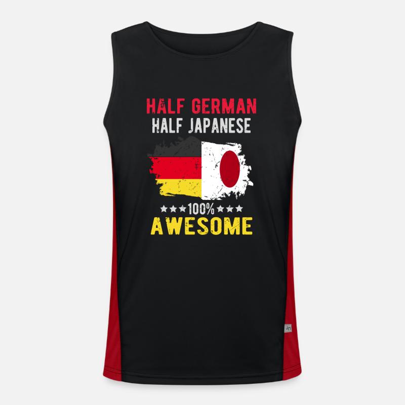 Half German Half Japanese - Men's Functional Contrast Tank Top  - black/red