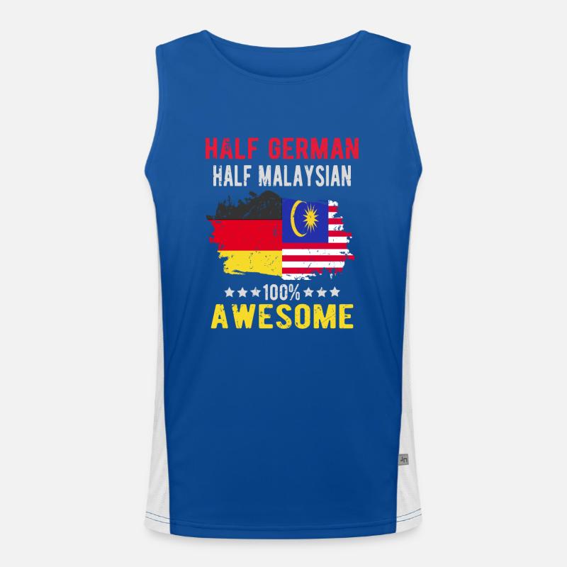 Halb Deutsch Halb Malaysier Funktionelles Kontrast-Tank Top für Männer 