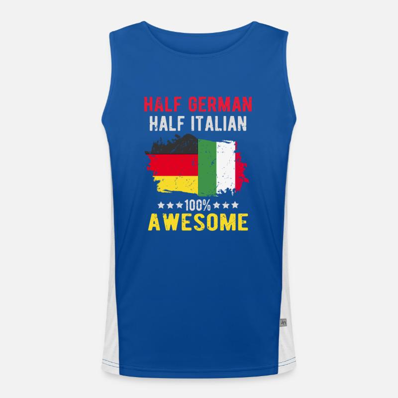 Halb Deutsch Halb Italiener Funktionelles Kontrast-Tank Top für Männer 