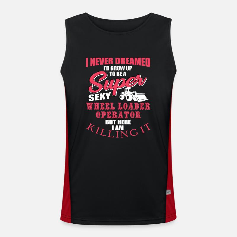 Lustiges Radladerfahrer Geschenk Funktionelles Kontrast-Tank Top für Männer 