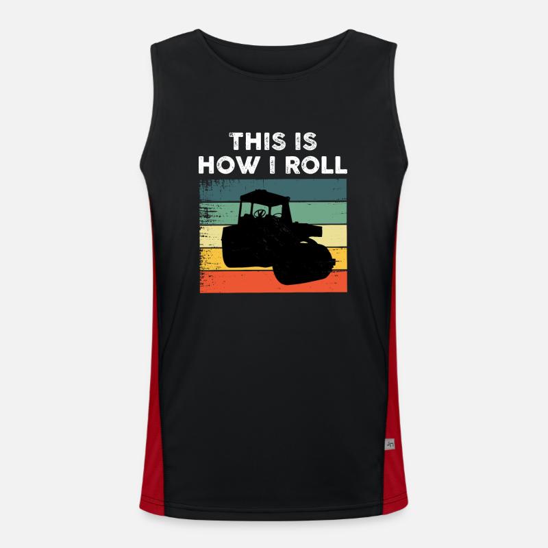 Road Roller Driver - Men's Functional Contrast Tank Top  - black/red