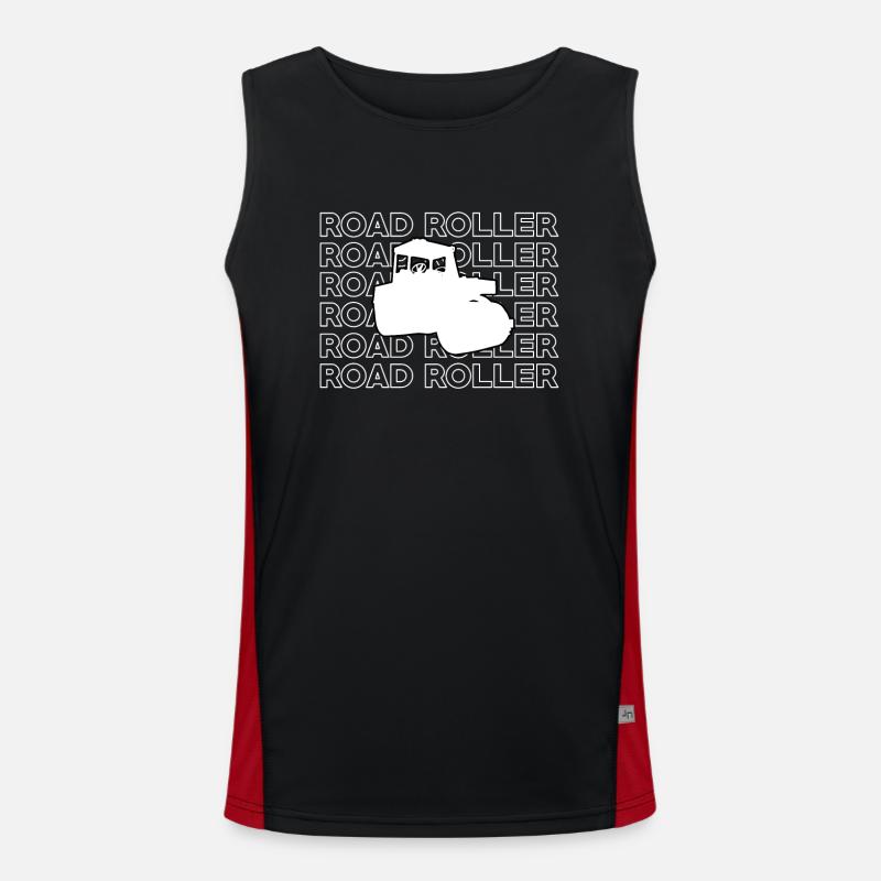 Great roller road construction - Men's Functional Contrast Tank Top  - black/red