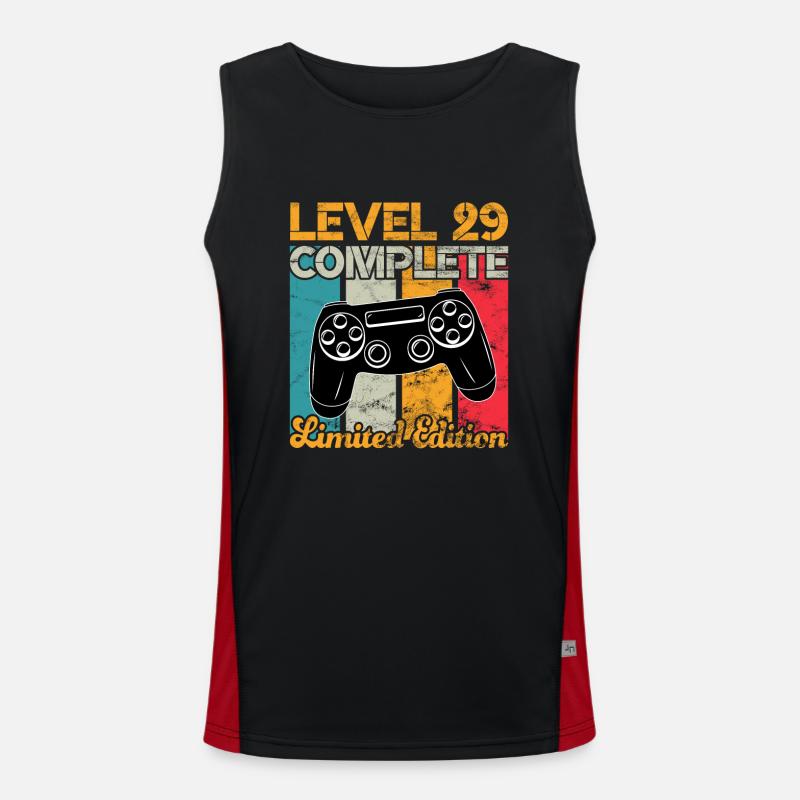 Level 29 complete Gaming Geburtstag Funktionelles Kontrast-Tank Top für Männer 
