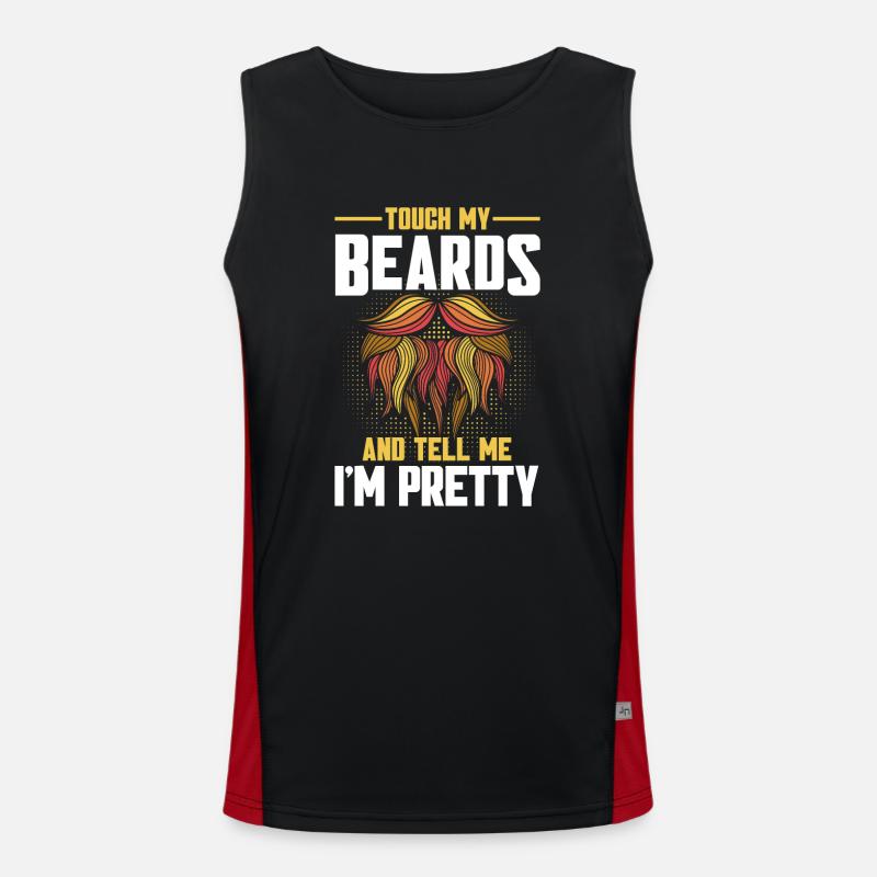 Beards Saying Funny Beard Gift Beard Men's Functional Contrast Tank Top 