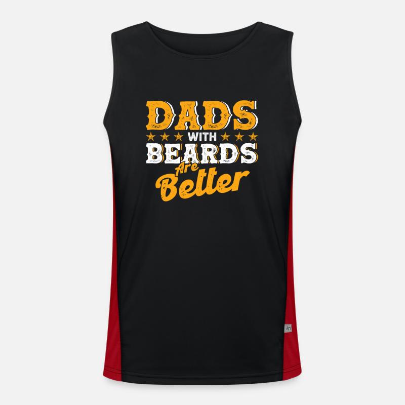 Beards Saying Funny Beard Gift Beard Men's Functional Contrast Tank Top 