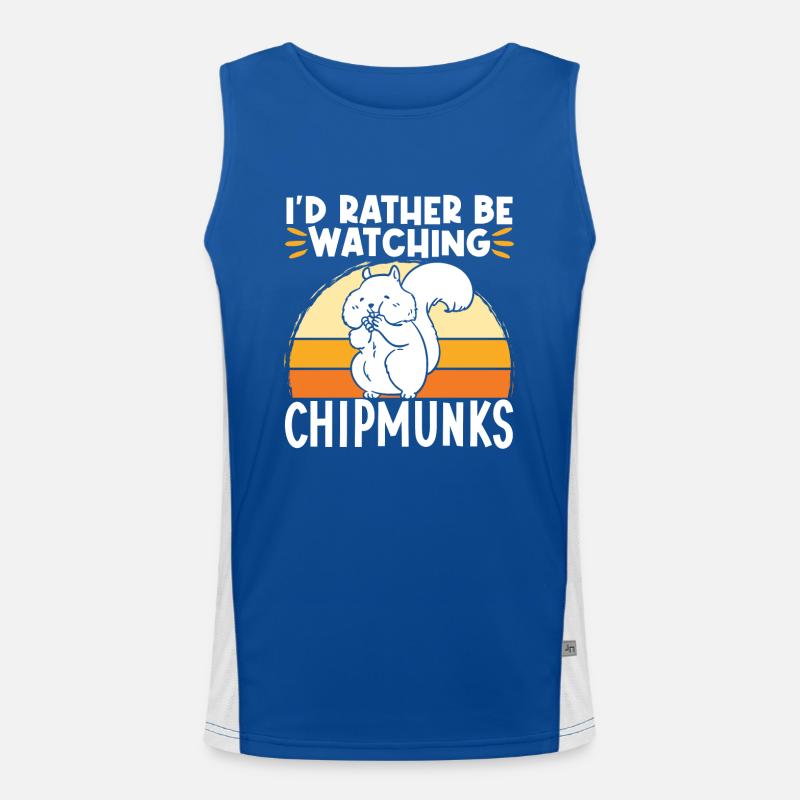 Chipmunk Rodent Gift Men's Functional Contrast Tank Top 