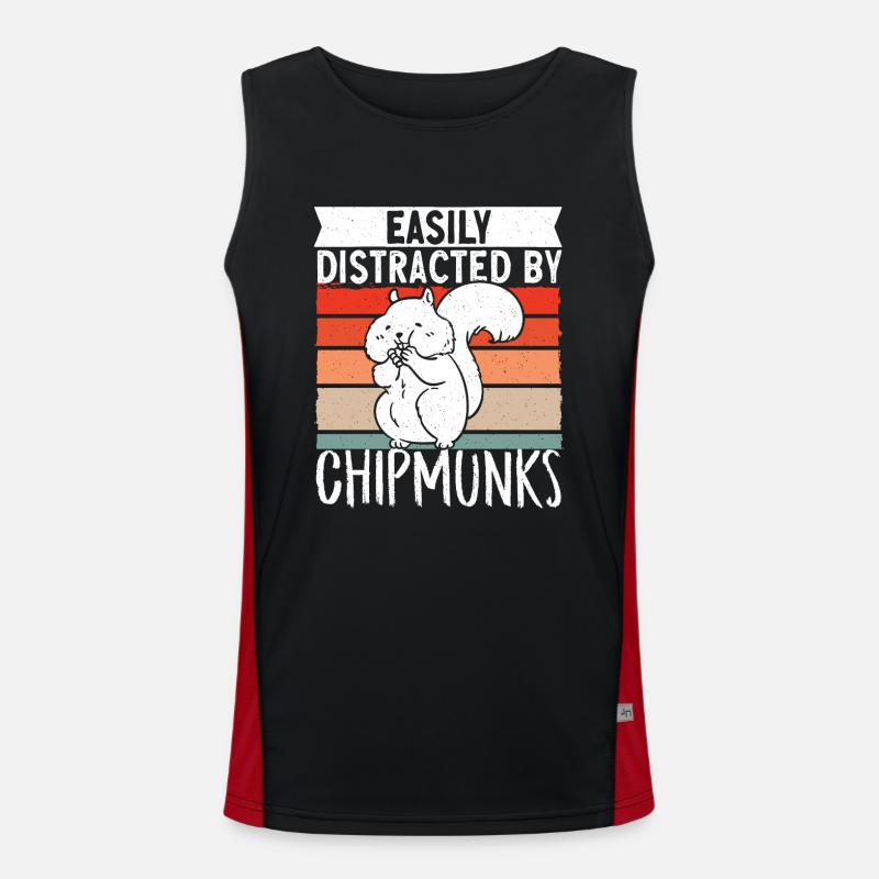 Cadeau de rongeur chipmunk Débardeur respirant contrasté Homme 