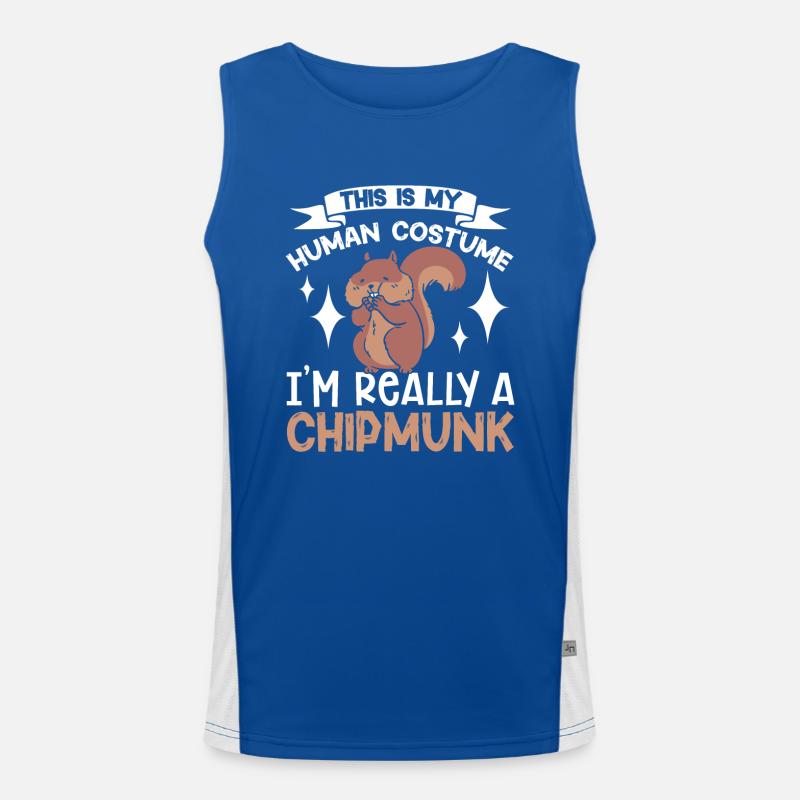 Chipmunk Rodent Gift Men's Functional Contrast Tank Top 