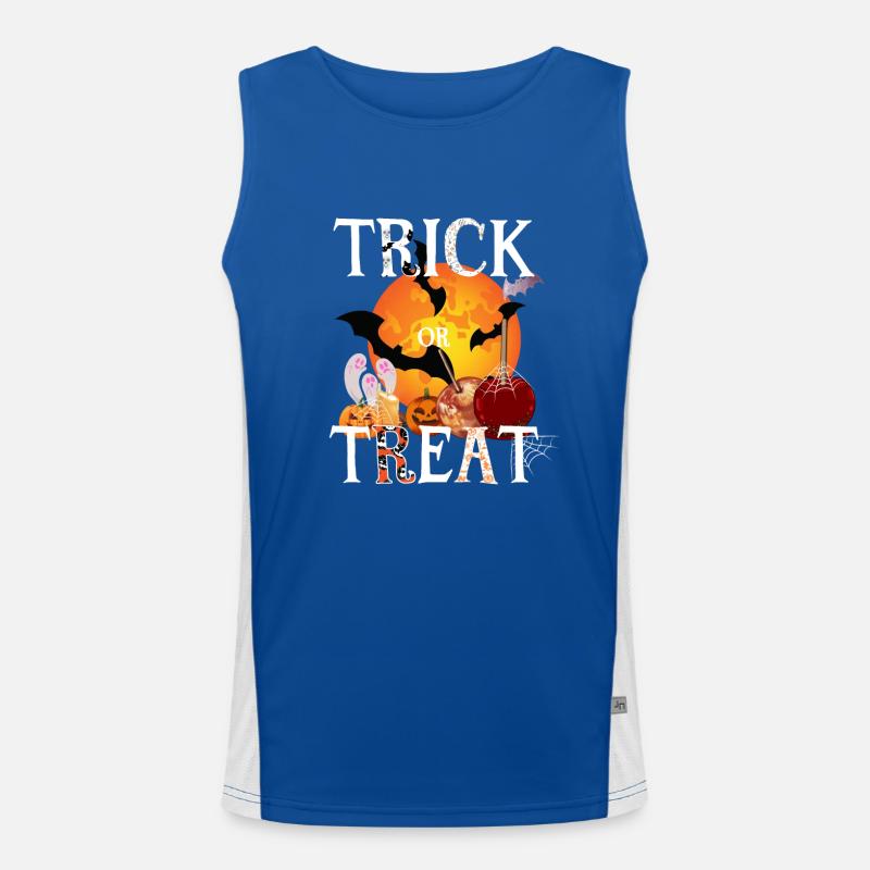 Süßes oder Saures Mondfledermäuse, Zuckeräpfel, Geister Funktionelles Kontrast-Tank Top für Männer 