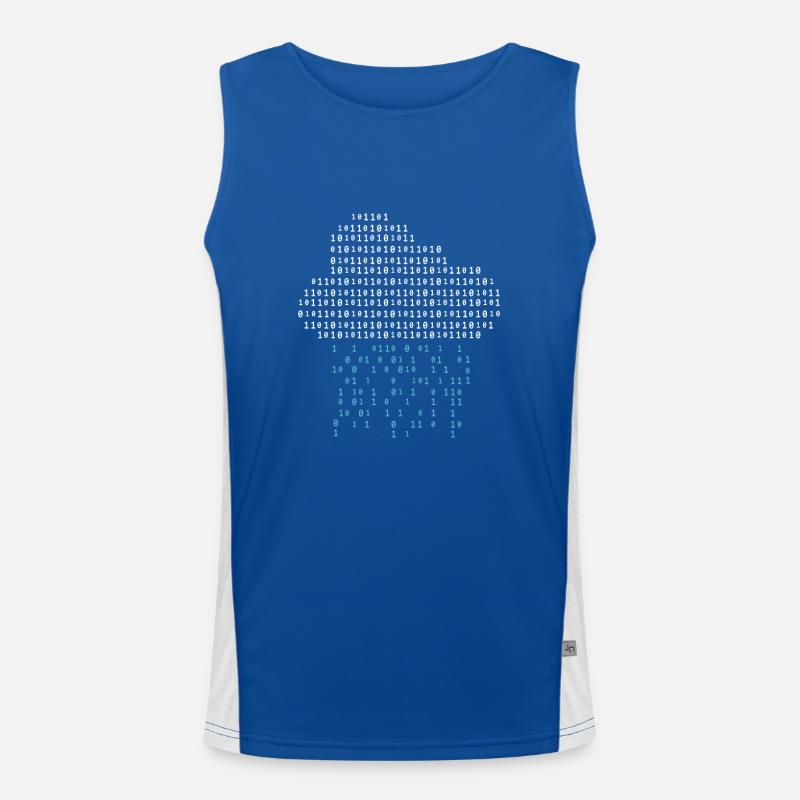 Programmierer - binary code cloud rain Funktionelles Kontrast-Tank Top für Männer 