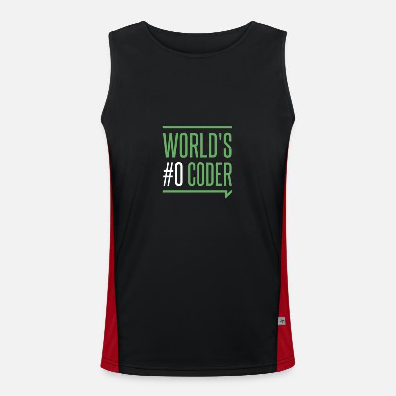 Programmer - creators coders world's #0 coder Men's Functional Contrast Tank Top 
