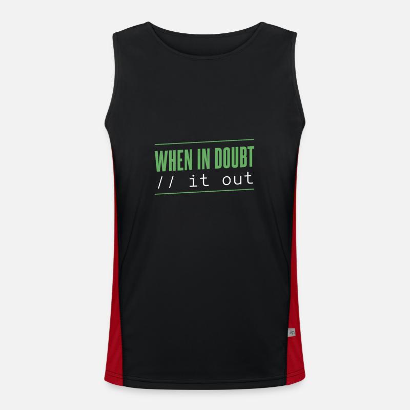 Programmer - when in doubt // it out Men's Functional Contrast Tank Top 