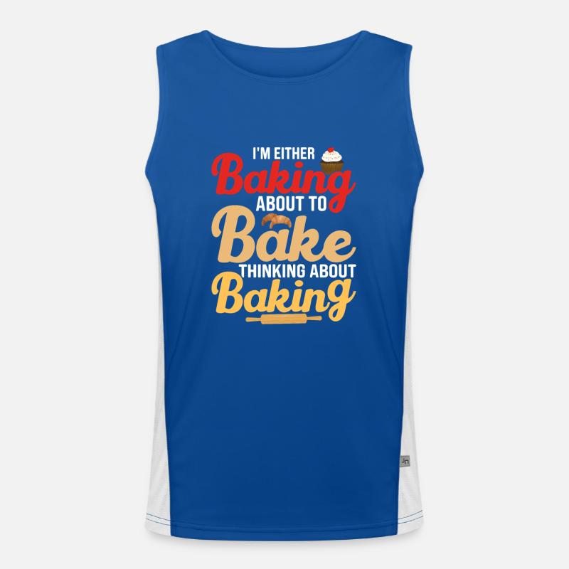 I'm Either Baking About To Bake Thinking About Bak Funktionelles Kontrast-Tank Top für Männer 