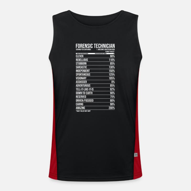 Forensic Technician - Men's Functional Contrast Tank Top  - black/red