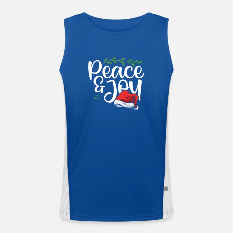 Peace and joy at Christmas Men's Functional Contrast Tank Top 