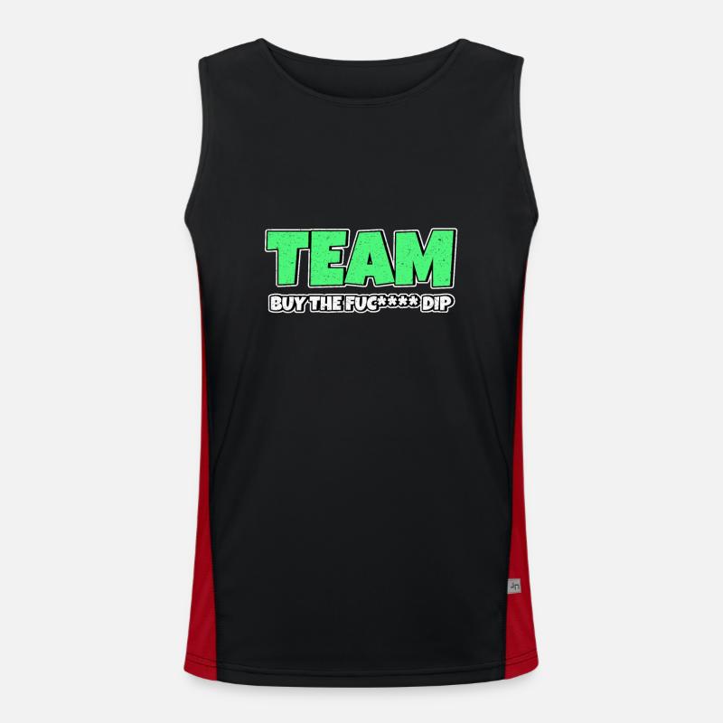 Team BTFD Acheter The Dip Crypto Stonk Meme Funny Débardeur respirant contrasté Homme 