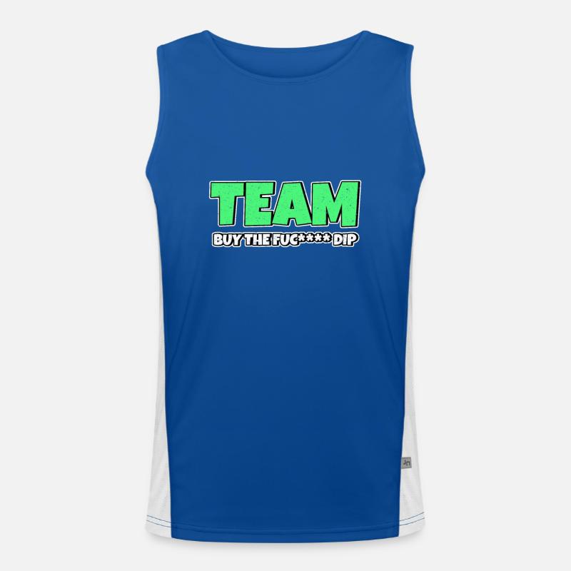 Team BTFD Acheter The Dip Crypto Stonk Meme Funny Débardeur respirant contrasté Homme 