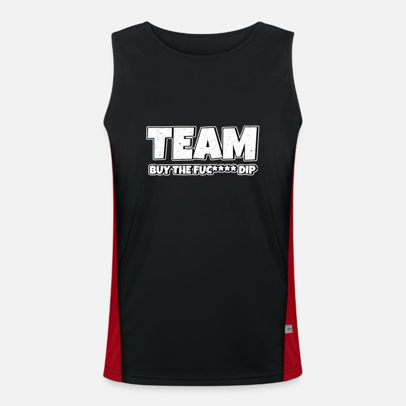 Team BTFD Acheter The Dip Crypto Stonk Meme Funny Débardeur respirant contrasté Homme 