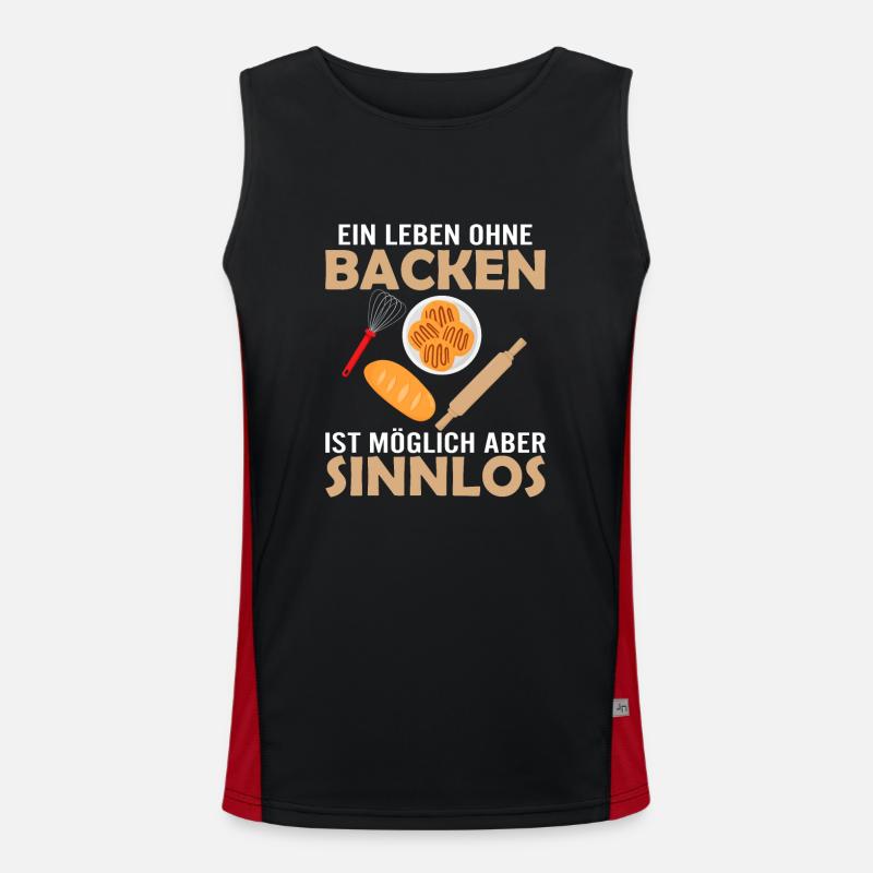 Ein Leben ohne Backen ist möglich, aber sinnlos Bä Funktionelles Kontrast-Tank Top für Männer 