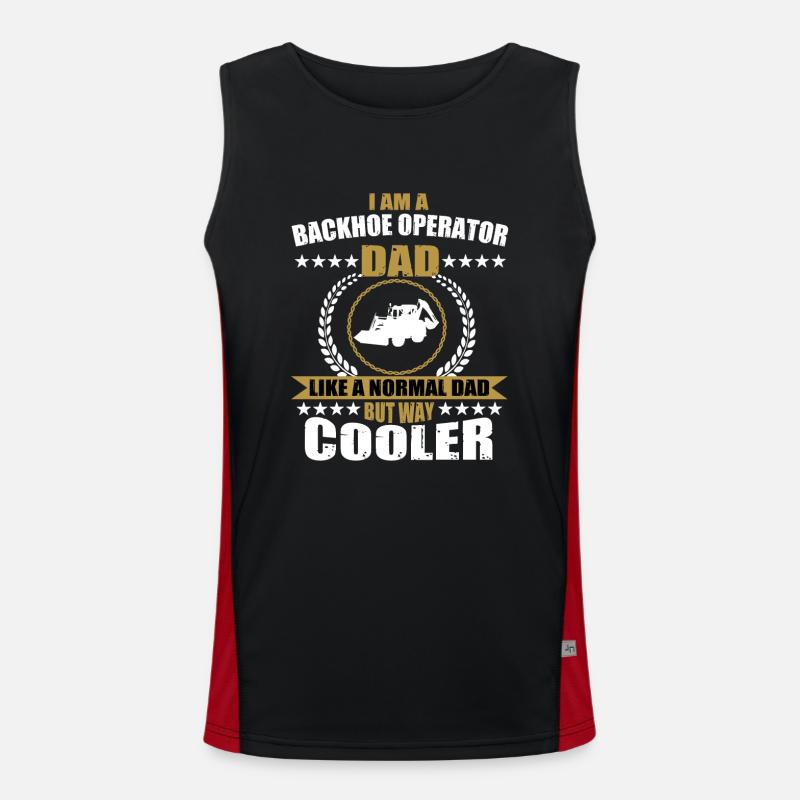 Backhoe loader daddy gift for men Men's Functional Contrast Tank Top 