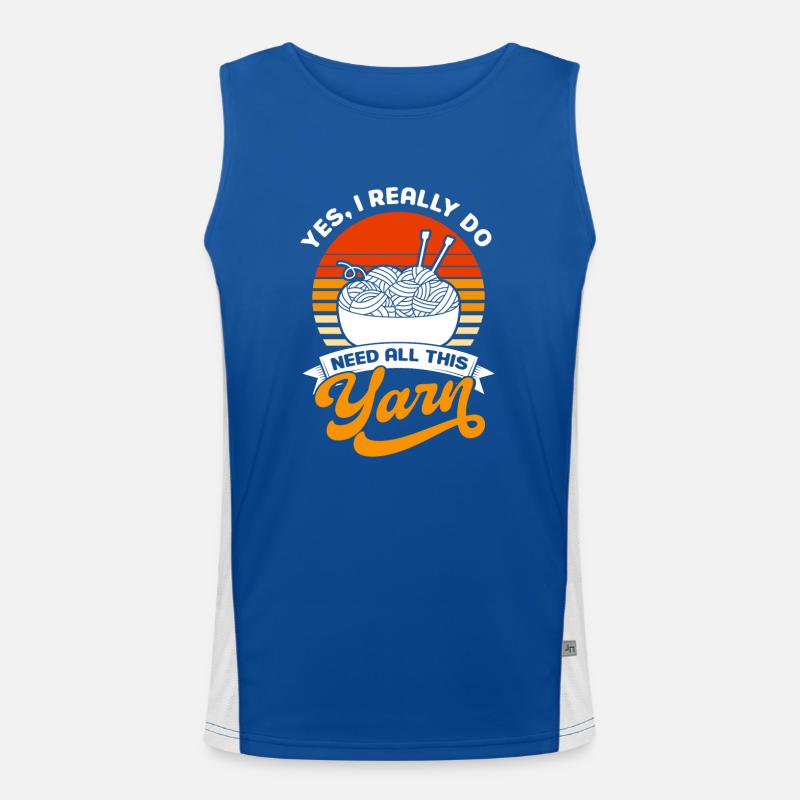 Wrinkled Crochet Yarn Needle Knitting Men's Functional Contrast Tank Top 
