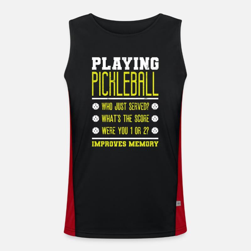 Playing Pickleball improves memory Men's Functional Contrast Tank Top 