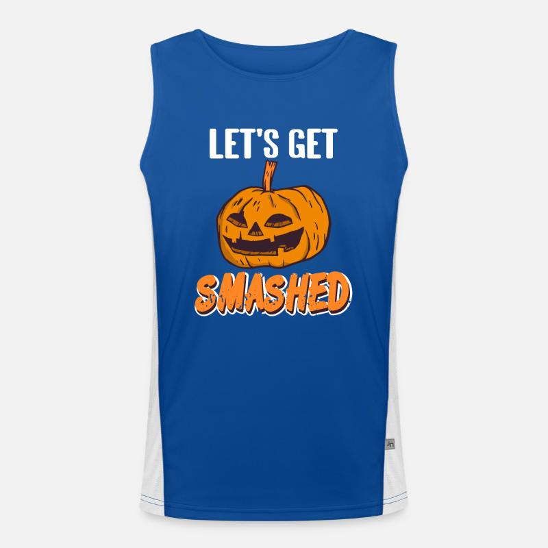 Halloween Pumpkin - Lets get Smashed Men's Functional Contrast Tank Top 