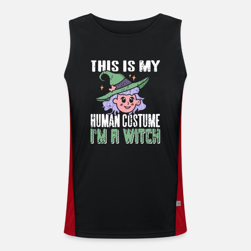Hexe - This is my Human Costume Im a Witch Funktionelles Kontrast-Tank Top für Männer 