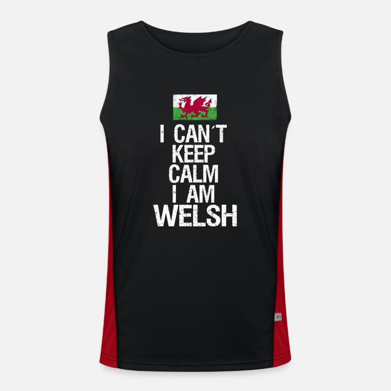I can not Keep Calm I am Waliser Funktionelles Kontrast-Tank Top für Männer 