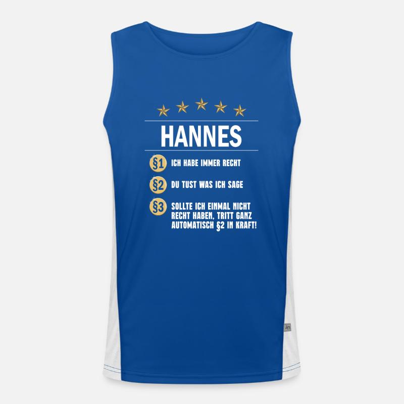 Hannes Habe immer Recht Name day Men's Functional Contrast Tank Top 