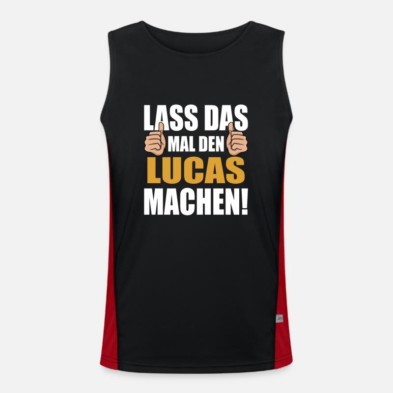 Lass das mal den Lucas machen Funktionelles Kontrast-Tank Top für Männer 