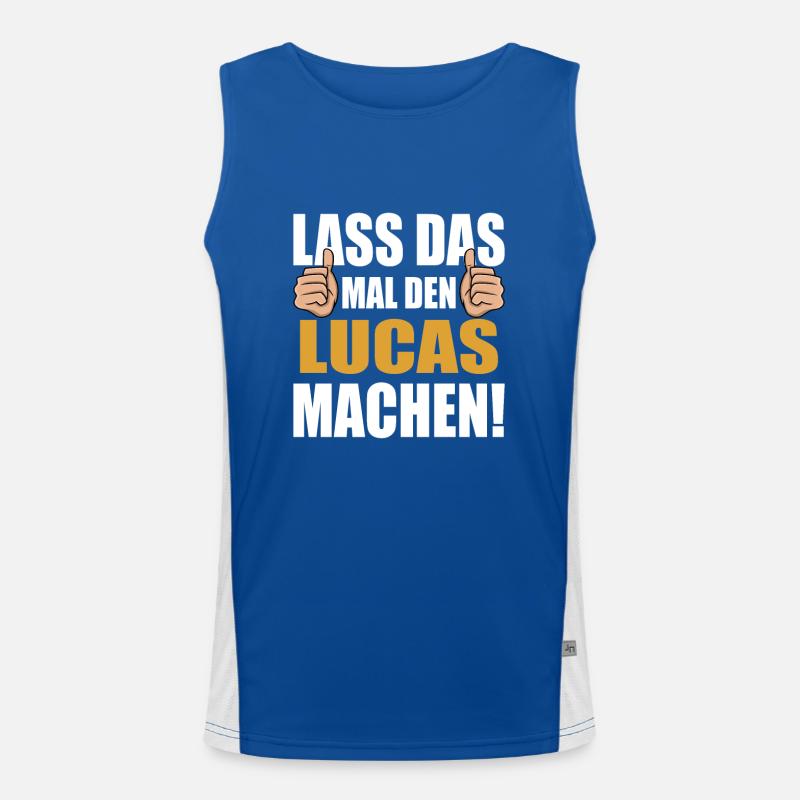 Lass das mal den Lucas machen Funktionelles Kontrast-Tank Top für Männer 