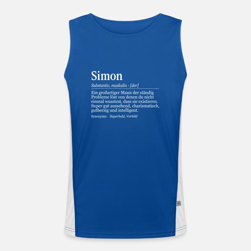 Simon Définition Nom Jour Nom Anniversaire Débardeur respirant contrasté Homme 