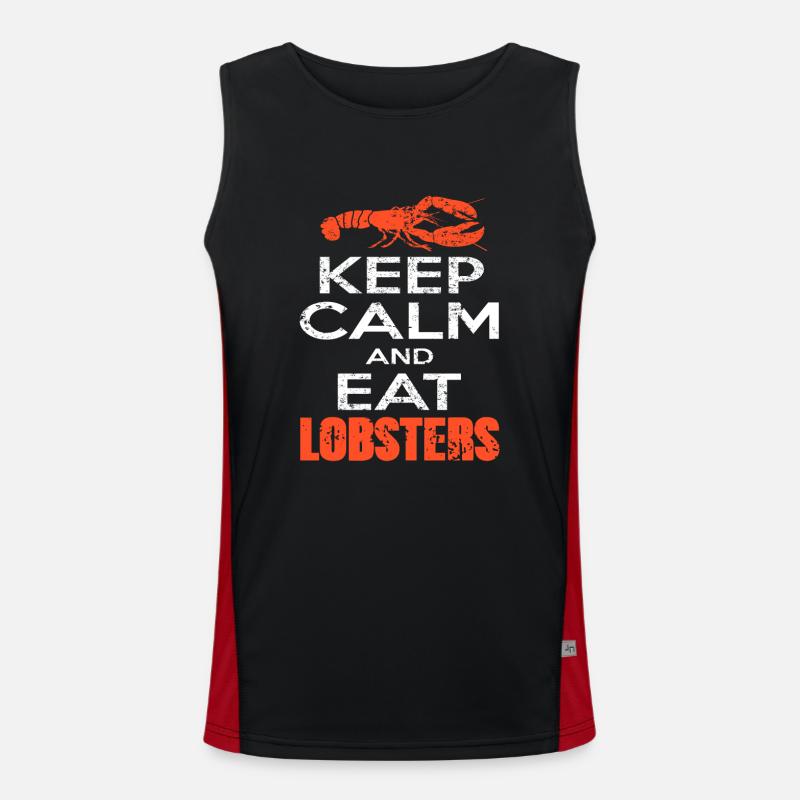 Keep calm and eat lobsters Funktionelles Kontrast-Tank Top für Männer 