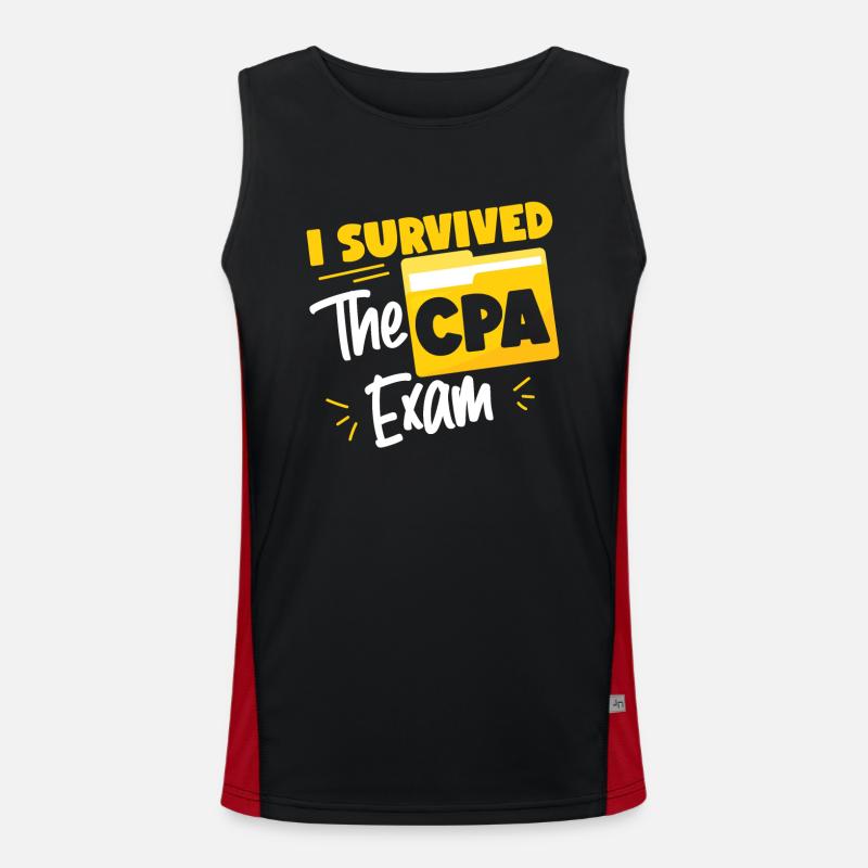 Comptable Comptable Comptable - Débardeur respirant contrasté Homme  - noir/rouge