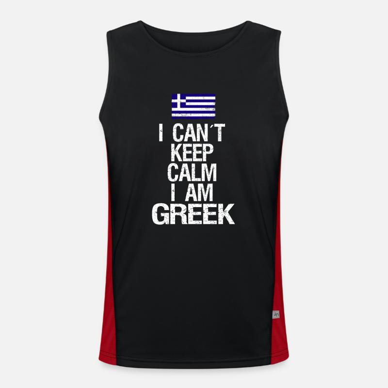 I can not Keep Calm I am Grieche Funktionelles Kontrast-Tank Top für Männer 