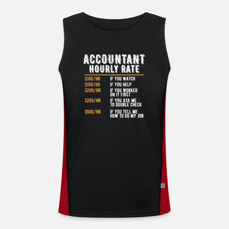 Humour Comptable Taux Horaire Comptabilité CPA Drôle Débardeur respirant contrasté Homme 