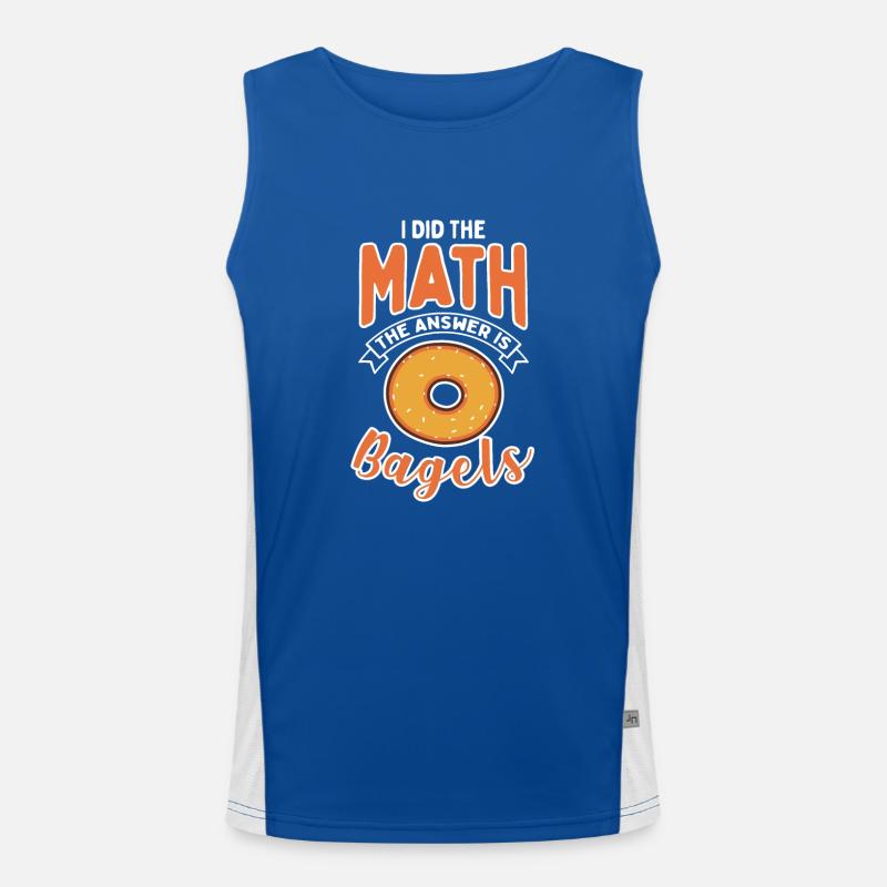Math Bagel Nerd Bagels Math Teacher Men's Functional Contrast Tank Top 