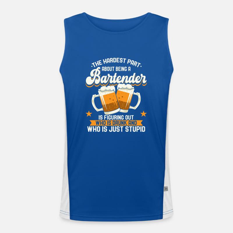 Als Barkeeper Barending Funktionelles Kontrast-Tank Top für Männer 