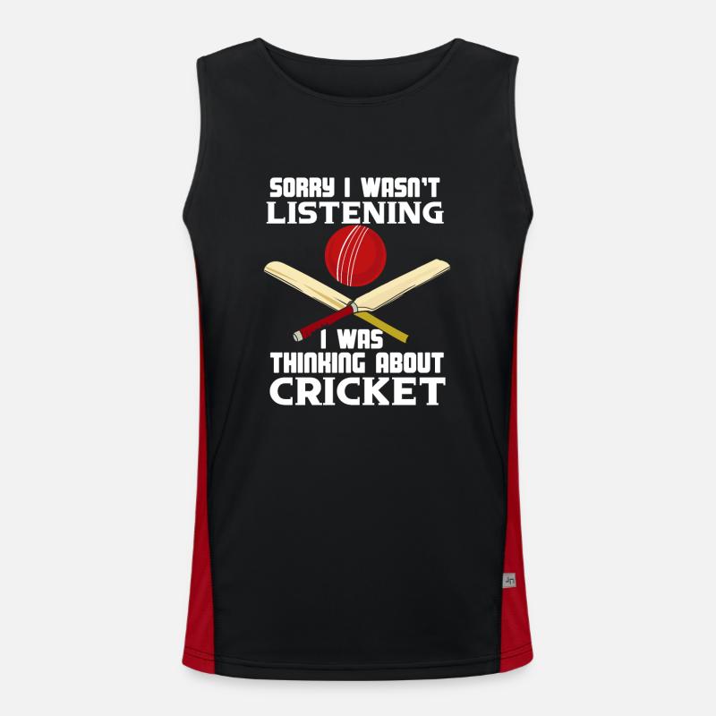 Ich Dachte An Cricket Funktionelles Kontrast-Tank Top für Männer 