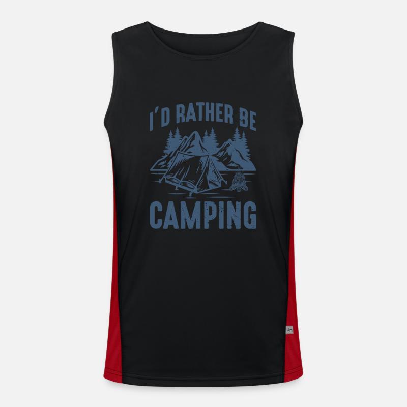 I'd Rather Be Camping - Men's Functional Contrast Tank Top - black/red