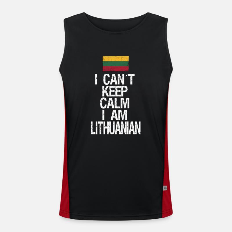 I can not Keep Calm I am Litauer Funktionelles Kontrast-Tank Top für Männer 