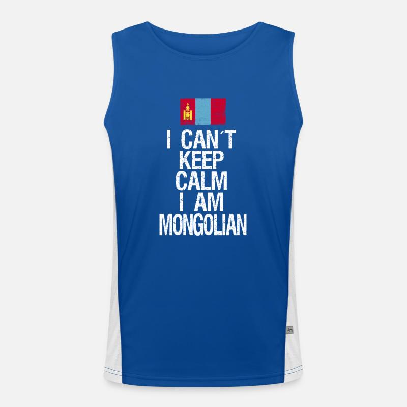 I can not Keep Calm I am Mongole Funktionelles Kontrast-Tank Top für Männer 
