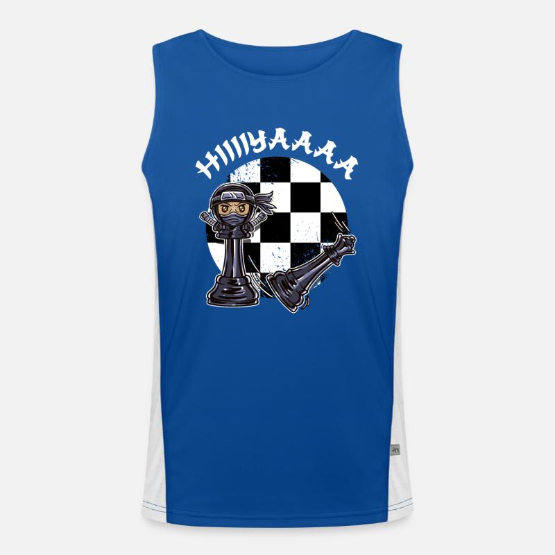 Ninja Schach Schachspieler Schachbrett Funktionelles Kontrast-Tank Top für Männer 