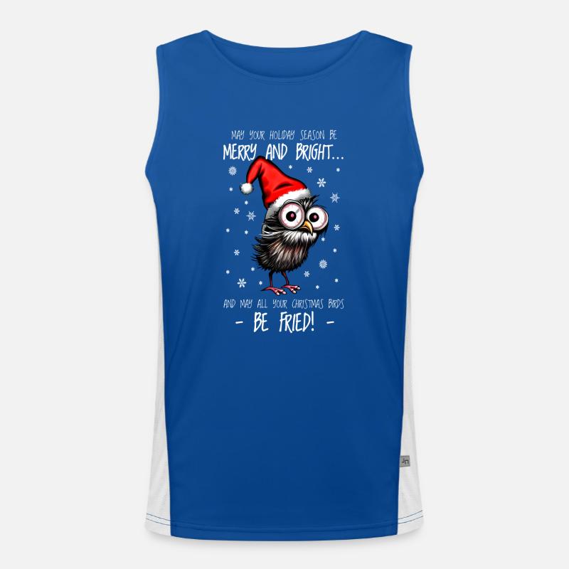 Weihnachtsvogel Eule Weihnachten Eulen Geschenk Funktionelles Kontrast-Tank Top für Männer 