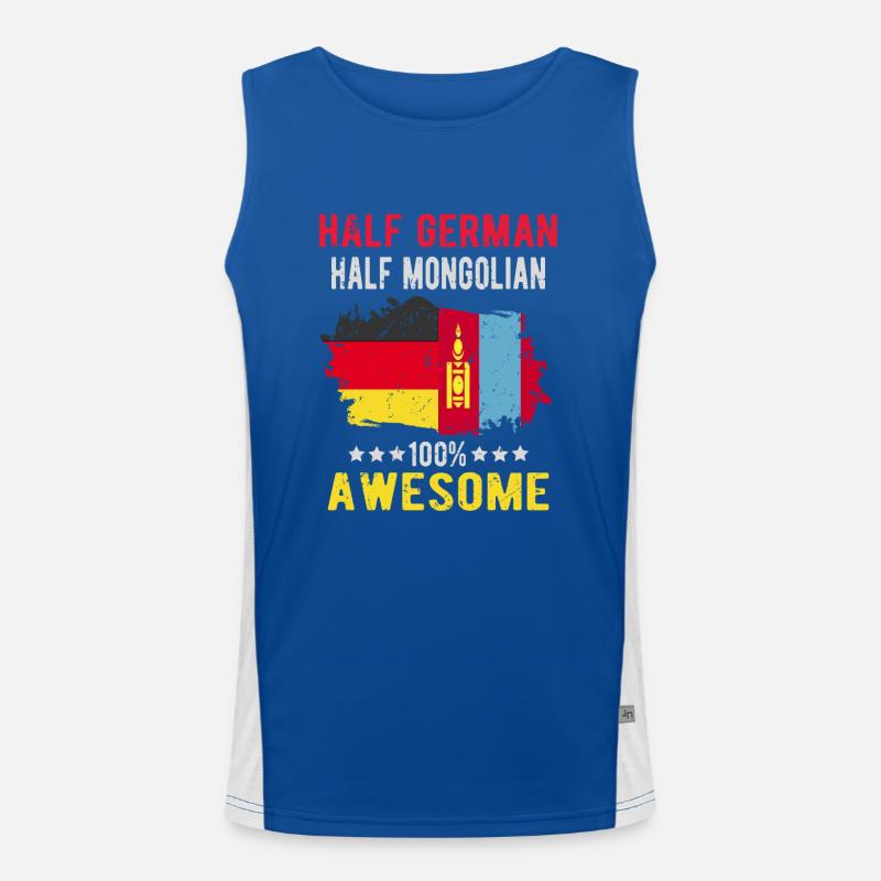 Halb Deutsch Halb Mongole Funktionelles Kontrast-Tank Top für Männer 