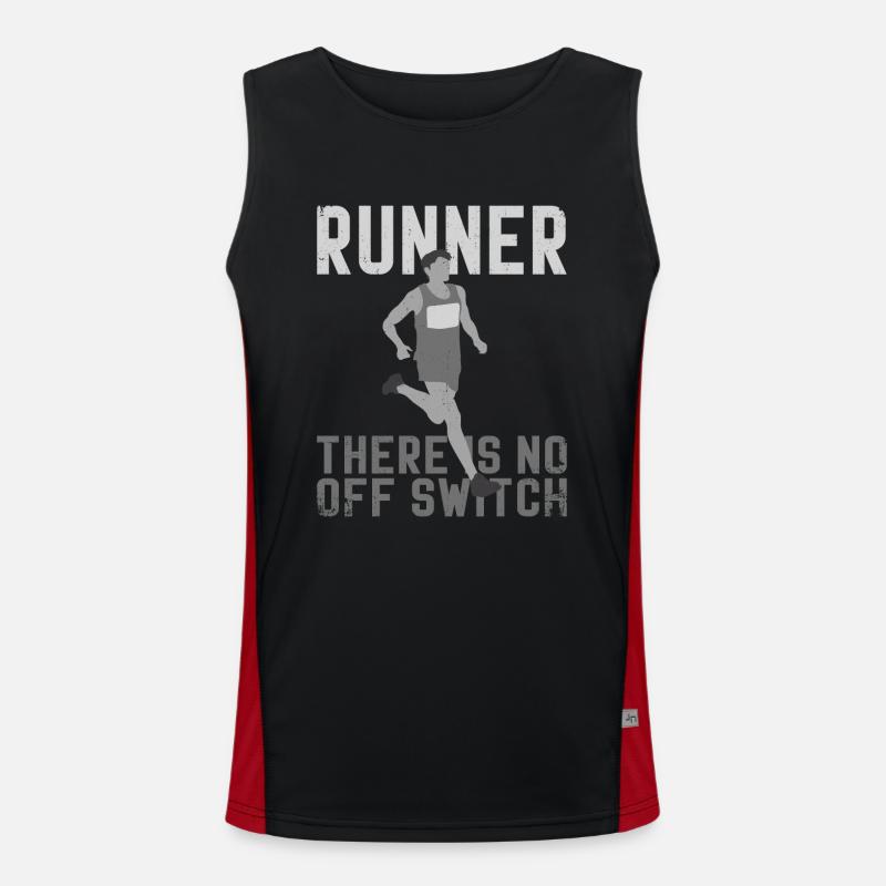 Running Runner Half Marathon - Men's Functional Contrast Tank Top  - black/red