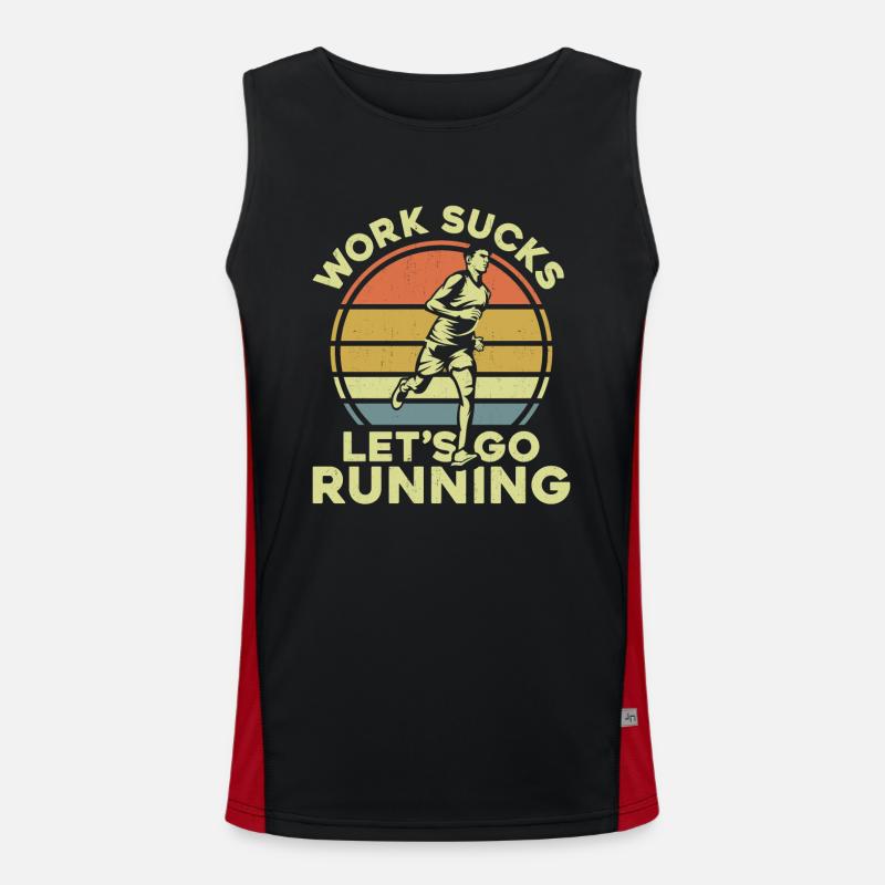Running Runner Half Marathon - Men's Functional Contrast Tank Top  - black/red